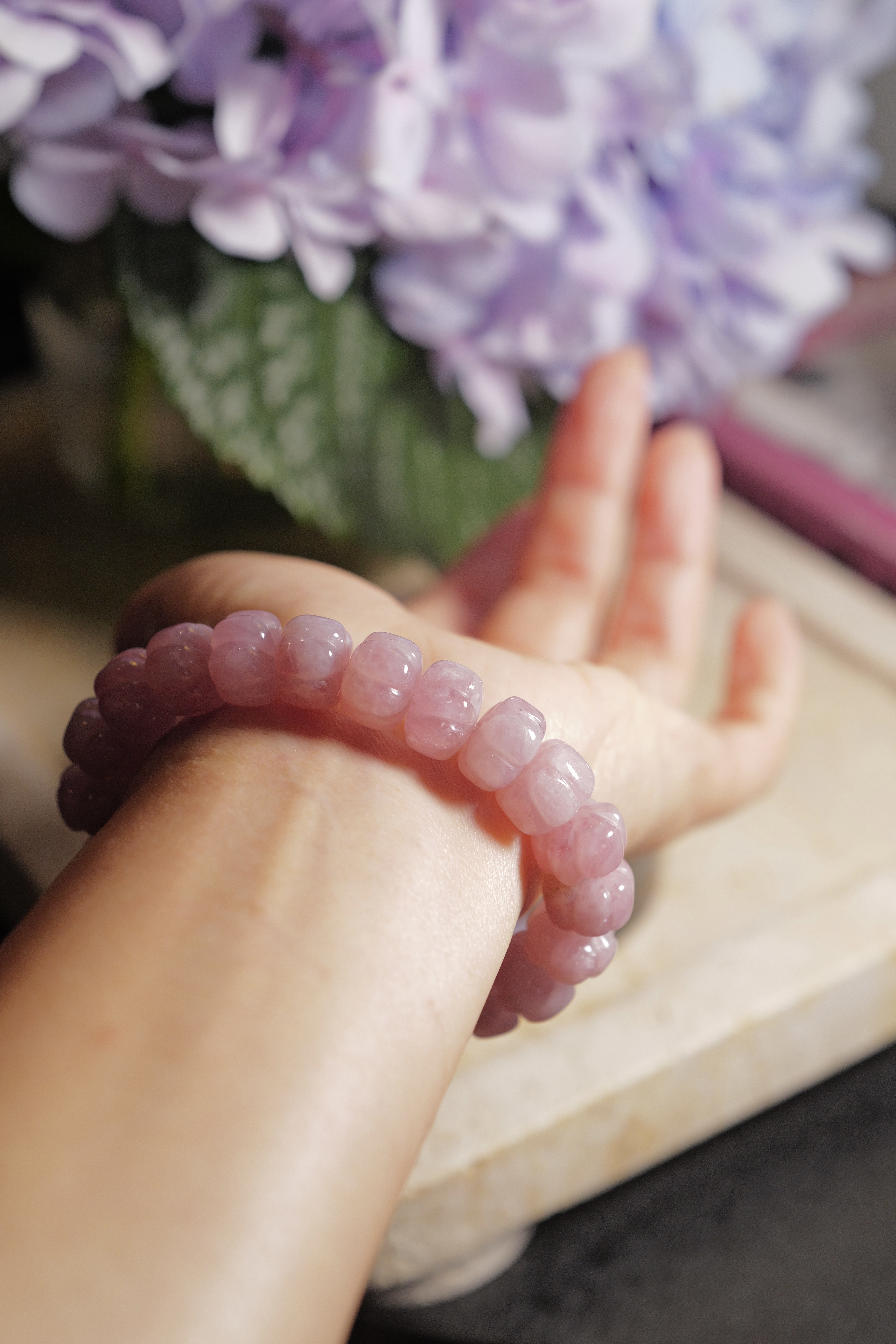 ༒ 手圍16cm 12mm 紫馬粉粉水晶手串༒  BR.3627HA8ZAM-RB16* 2sf