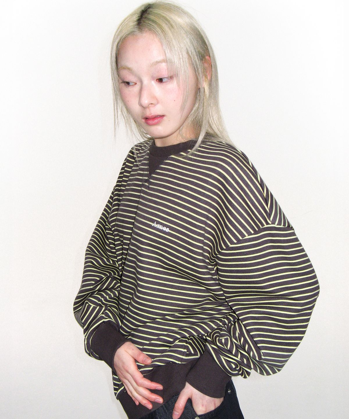 🇰🇷訂購｜AMES 26SS｜BASIC SMALL LOGO STRIPE SWEATSHIRT 2色 