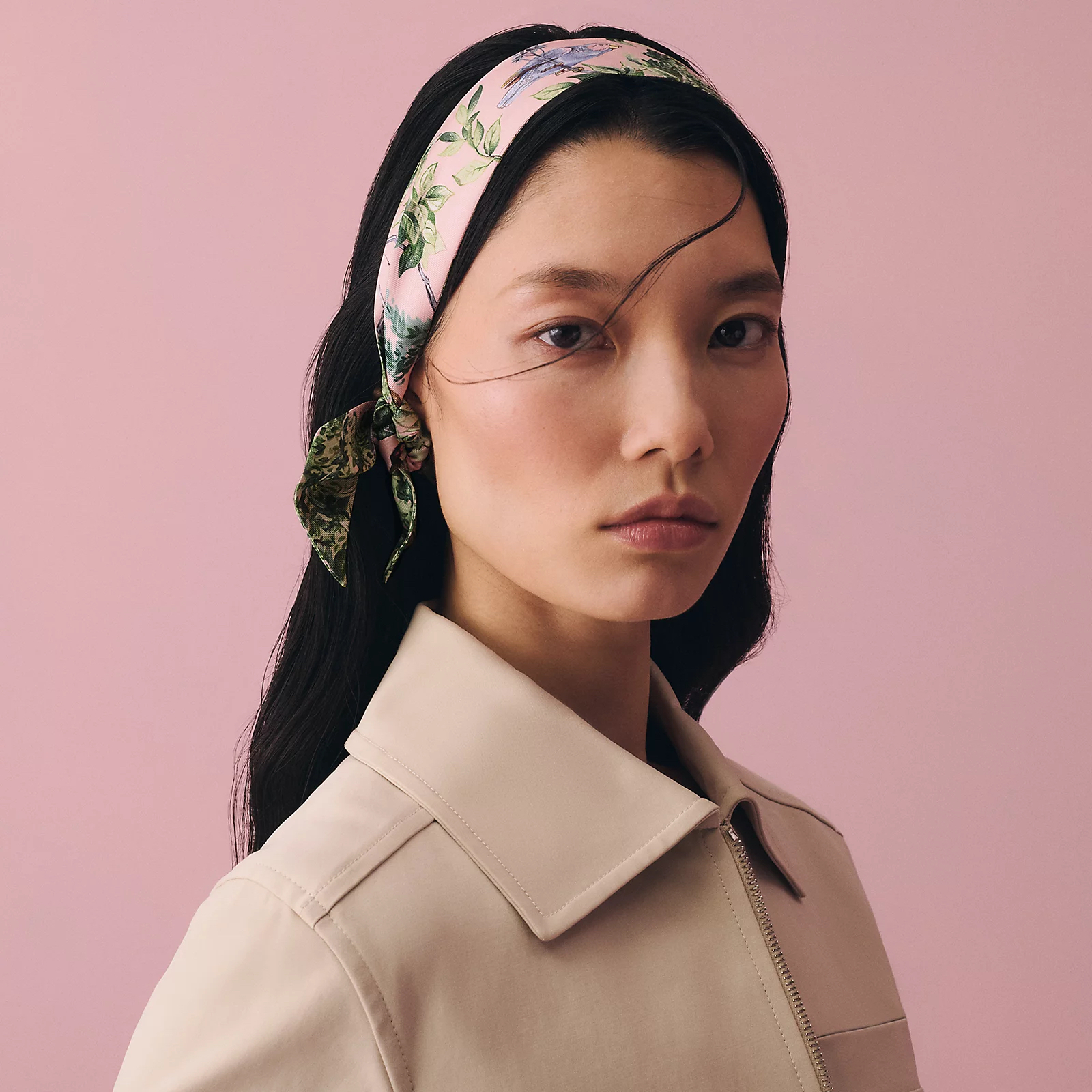 Hermès 全新🆕 100%絲Equateur圖案 Twilly