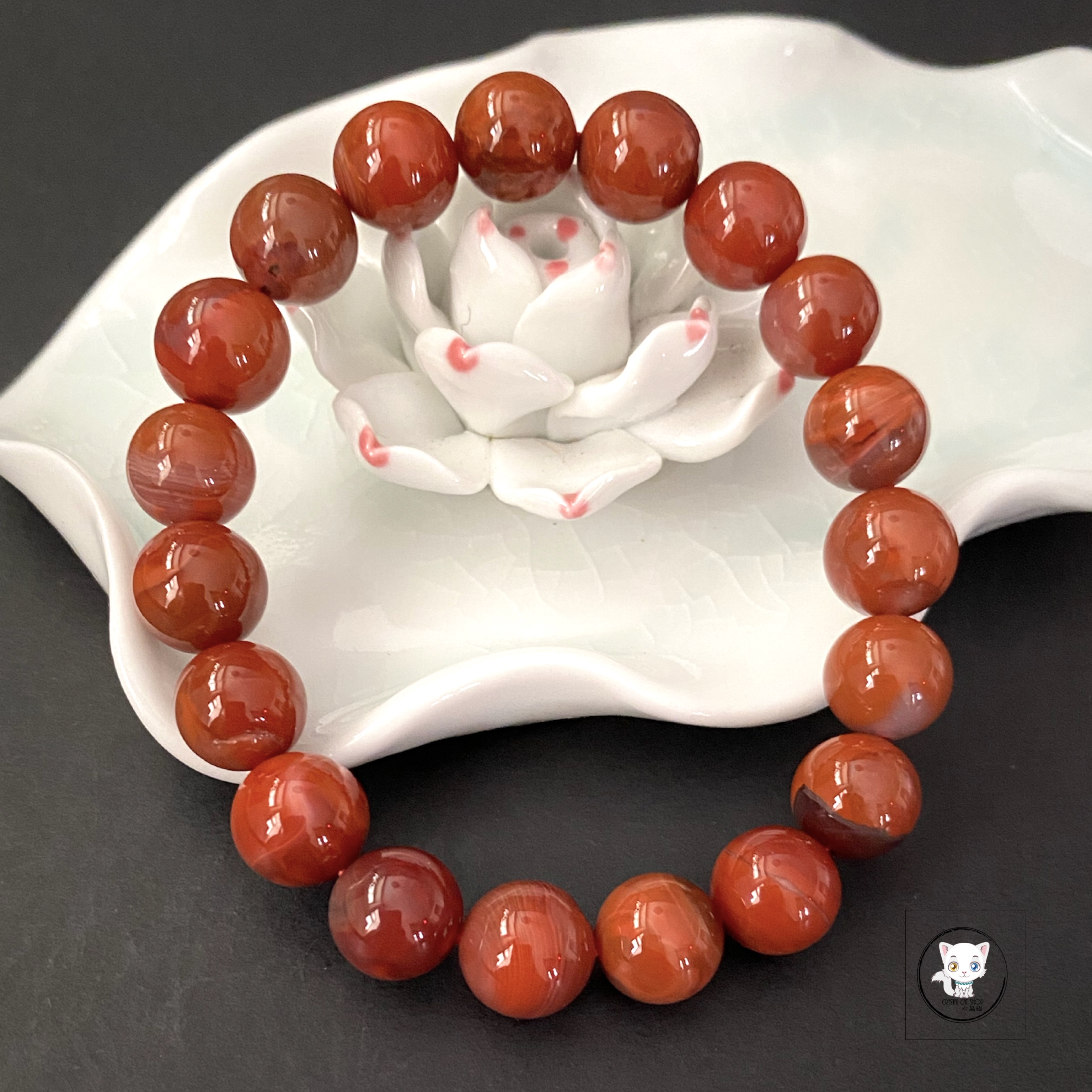 天然南紅瑪瑙手鏈 10mm