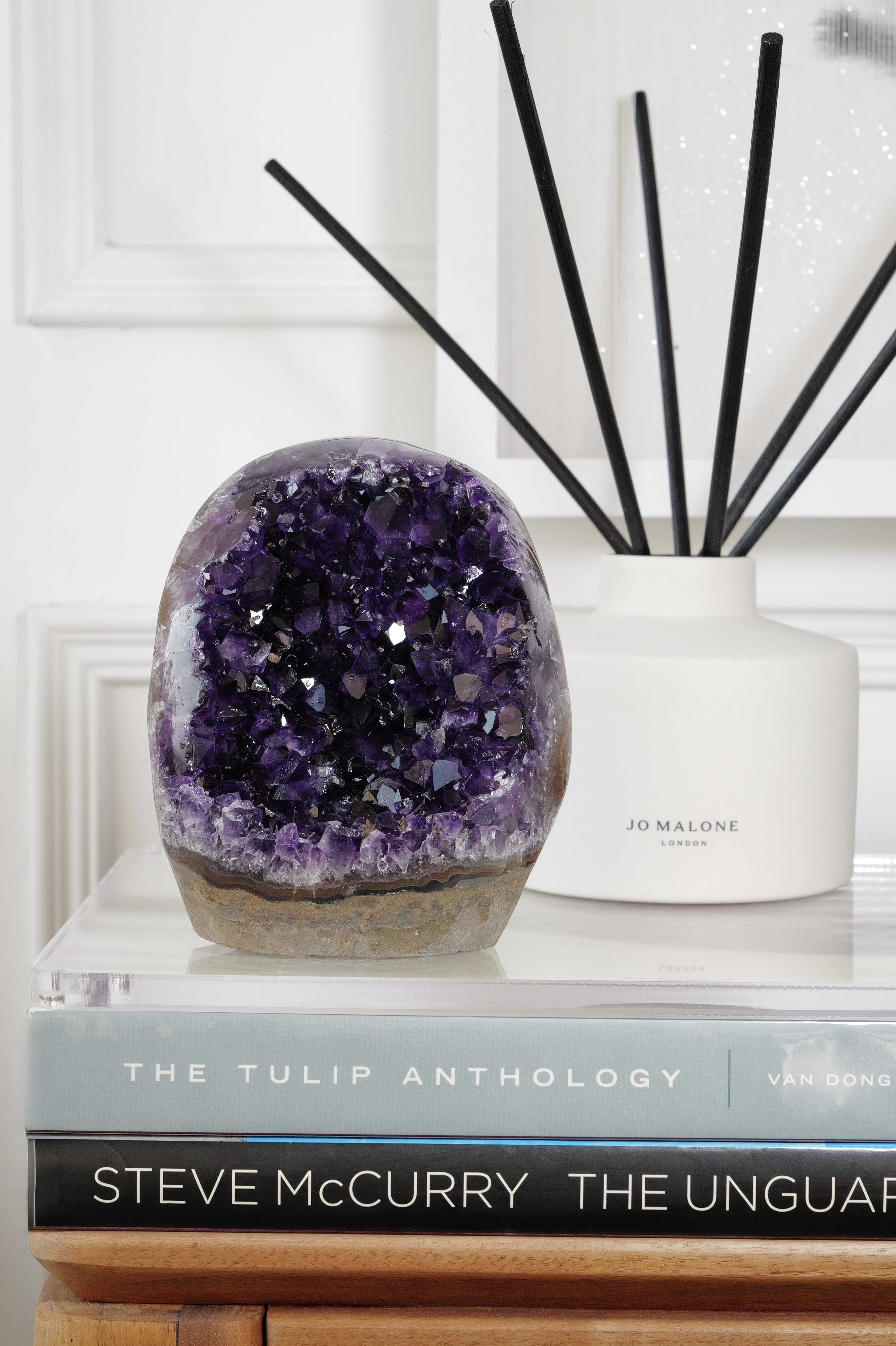 ༒ Uruguay 頂級帝王紫 1.4kg+瑪瑙晶牙背共生軟糖紫晶鎮༒ AM3008C31G1Asm-RA28*16JT