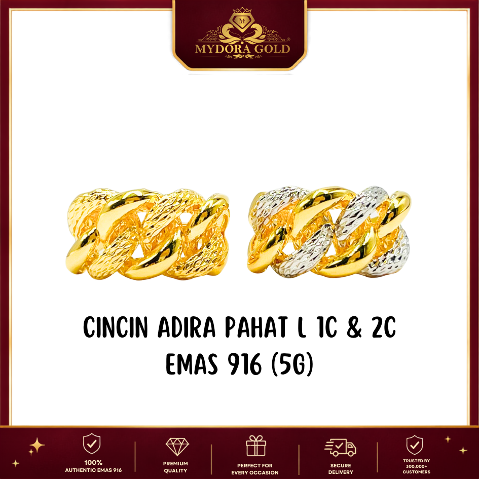 MYDORA Cincin Adira Pahat L 1C/2C (5G) l EMAS 916/22K