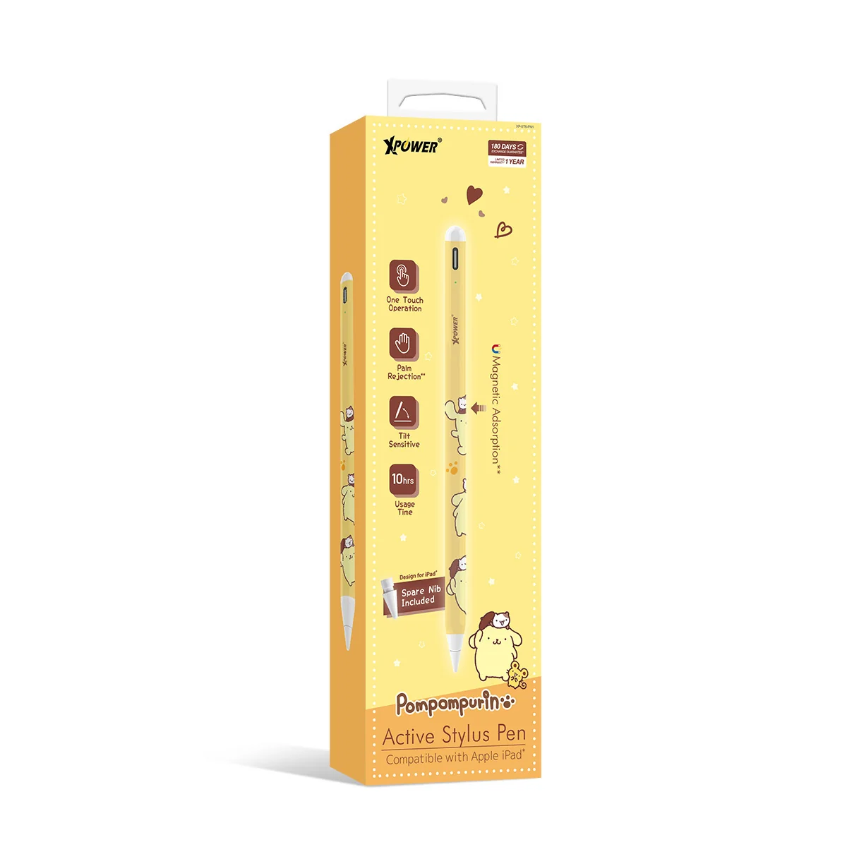 香港行貨  XPower x Sanrio Pompompurin ST6 磁吸主動式觸控筆 (iPad 專用)
