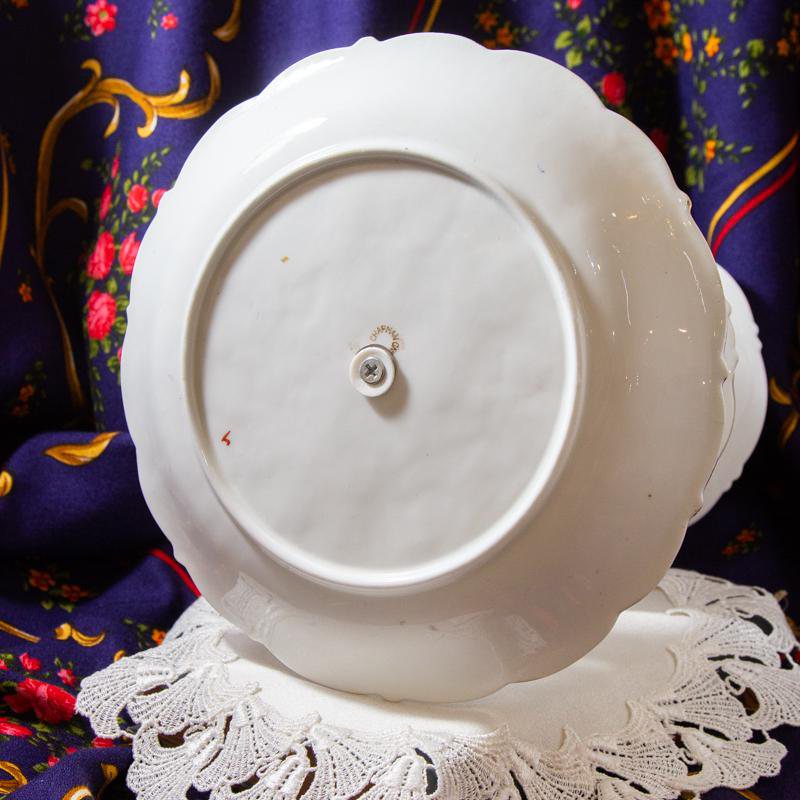 Vintage Pre-1960s Chapmans Made In England Hand-painted Floral Three Tiered Afternoon Tea Stand (EA1615)