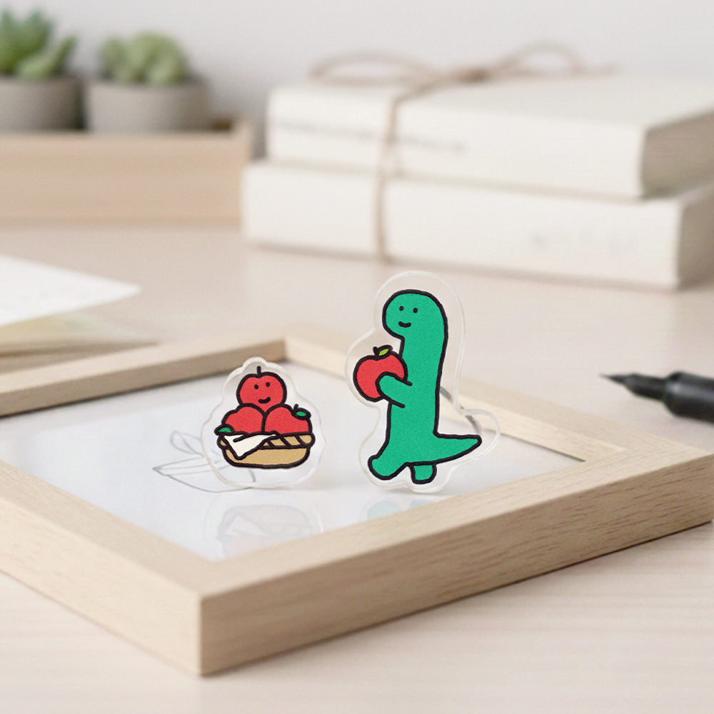 【台灣7-11 預購】JOGUMAN 壓克力耳環（BRACHIO&APPLE）A款