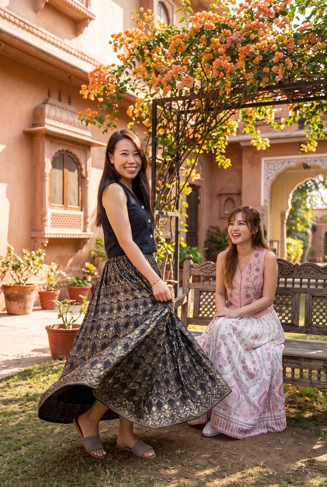 2976 Black Gold Foil Stamping Skirt 43"