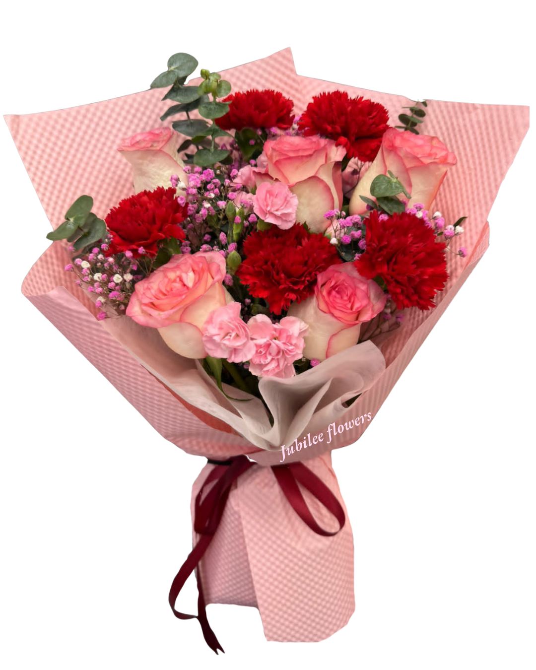 【精選花束】愛莎玫瑰 康乃馨混合花束 A款