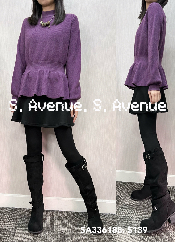 SA336188: 長袖小企領腰橡根魚尾top