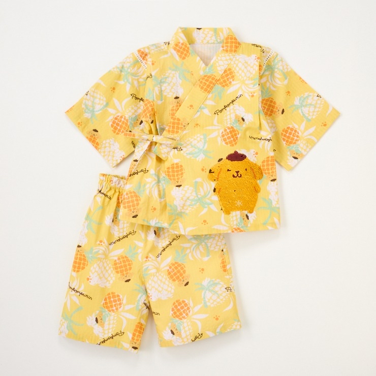 🇯🇵限量預訂 日本直送🇯🇵珠片布甸狗滿印純棉甚平上下套裝