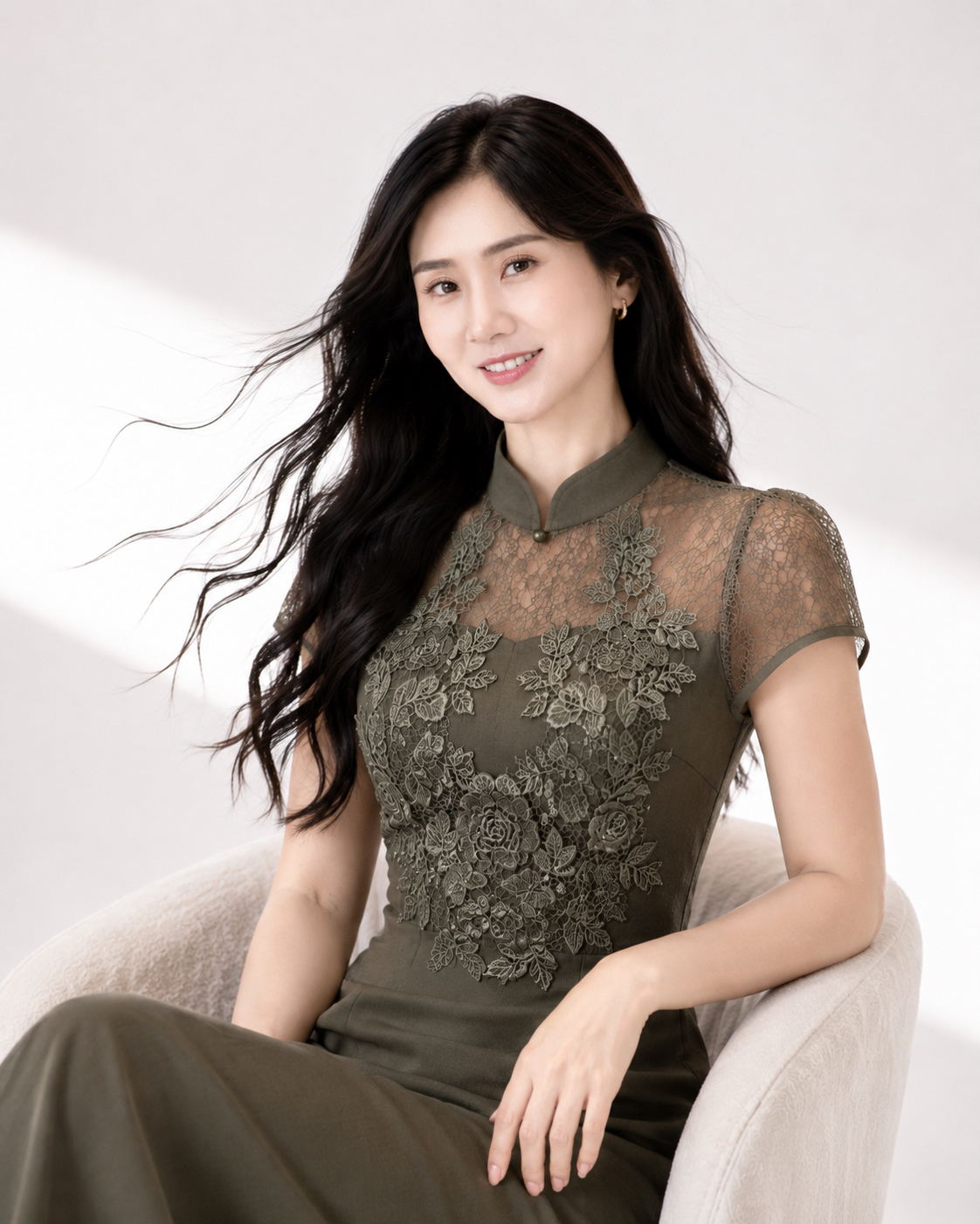 5157 Jade Reverie Embroidered Cheongsam Dress