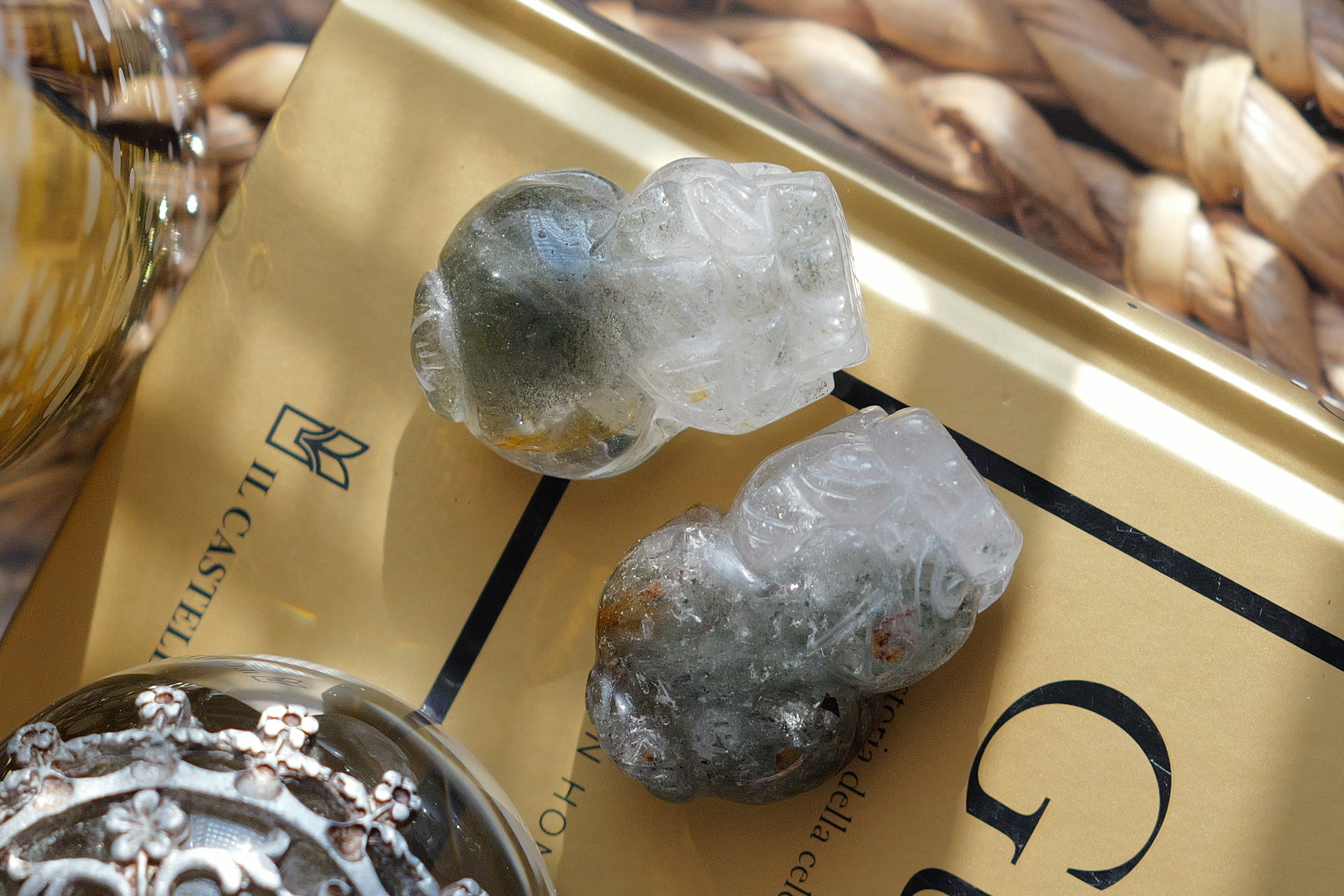 ༒4.6cm+綠幽靈金錢貔貅擺件一對༒ PQ.1022CJ2G10A-RA18*5TS