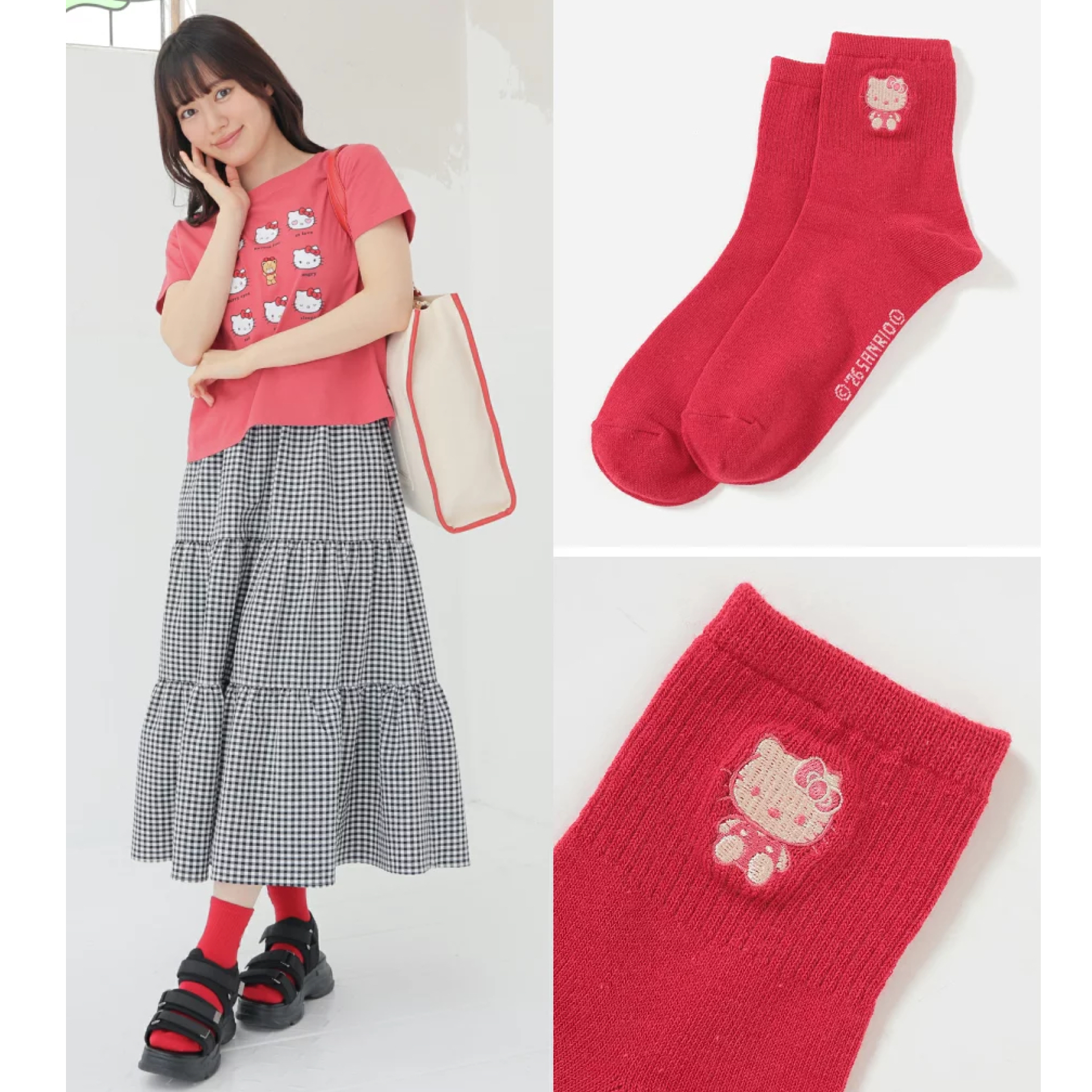 日本預訂📍Sanrio刺繡圖案色彩襪子