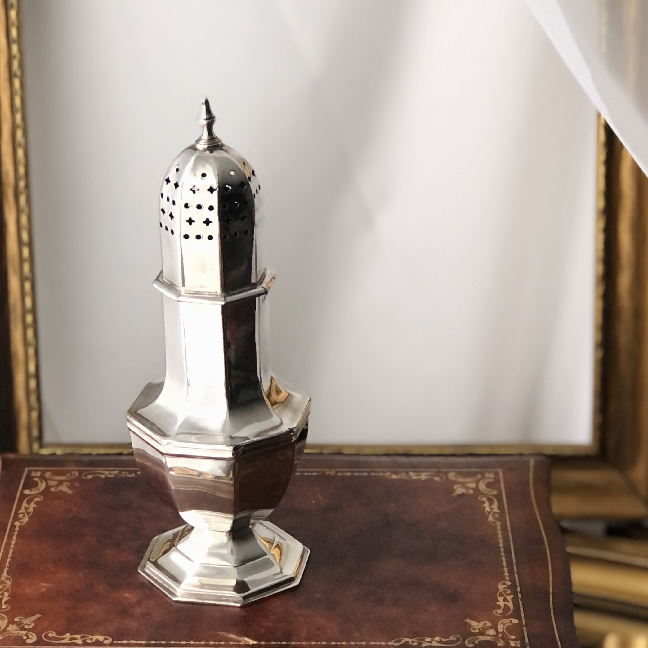 Vintage Modernist Silver Plated Salt/Pepper Shaker(MT824)