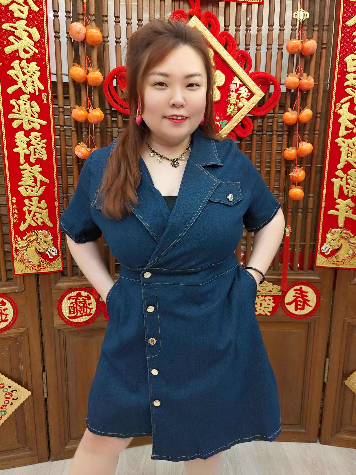 MFA03 TW#5680 复古港风牛仔连衣裙