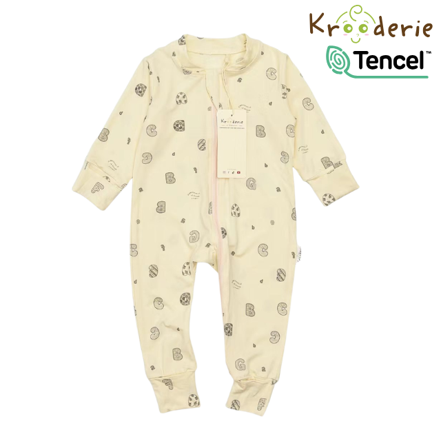 Krooderie TENCEL Baby Zip Romper Sleepwear Bodysuit Jumpsuit