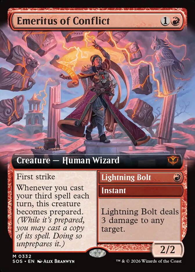 [EN] [Foil] Emeritus of Conflict // Lightning Bolt [SOS-332] M