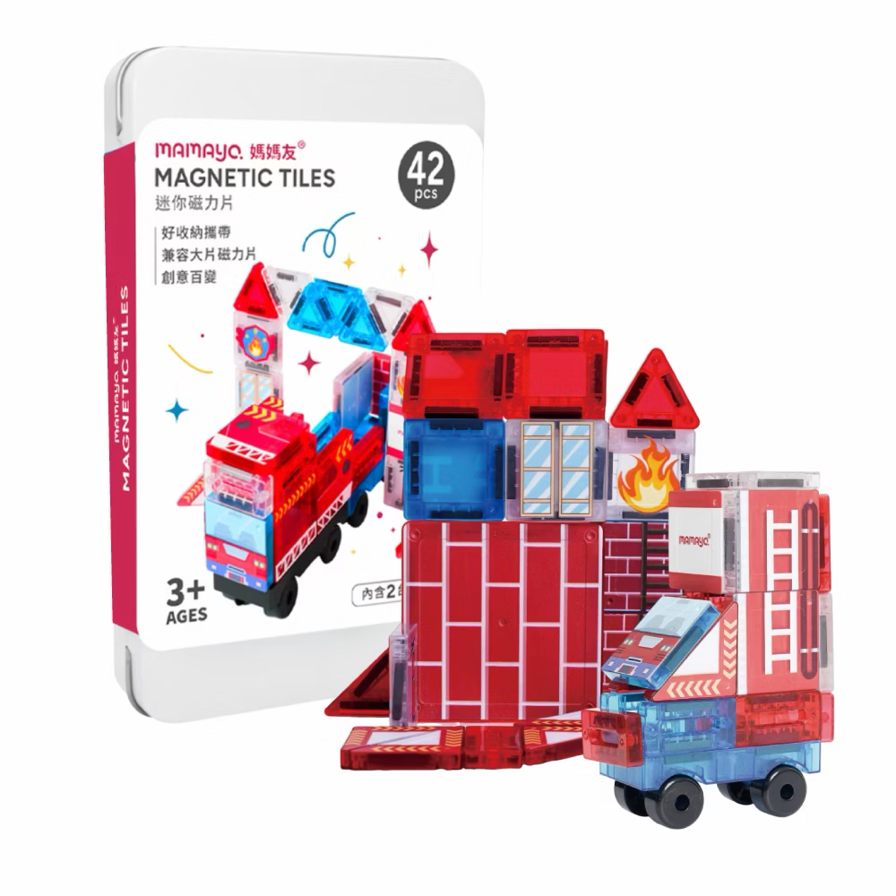 Mamayo迷你磁力片-小小消防車(42pcs)
