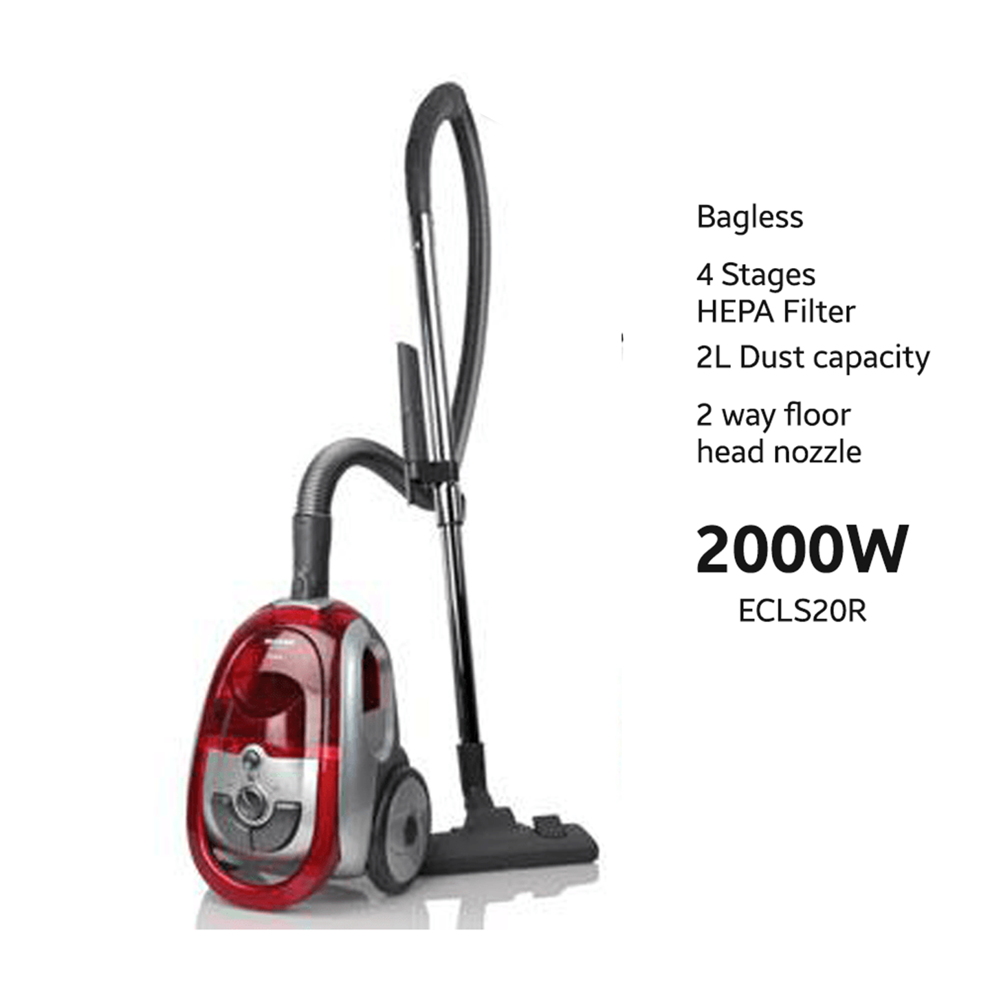 Sharp 2000W Bagless Vacuum Cleaner (ECLS20R)