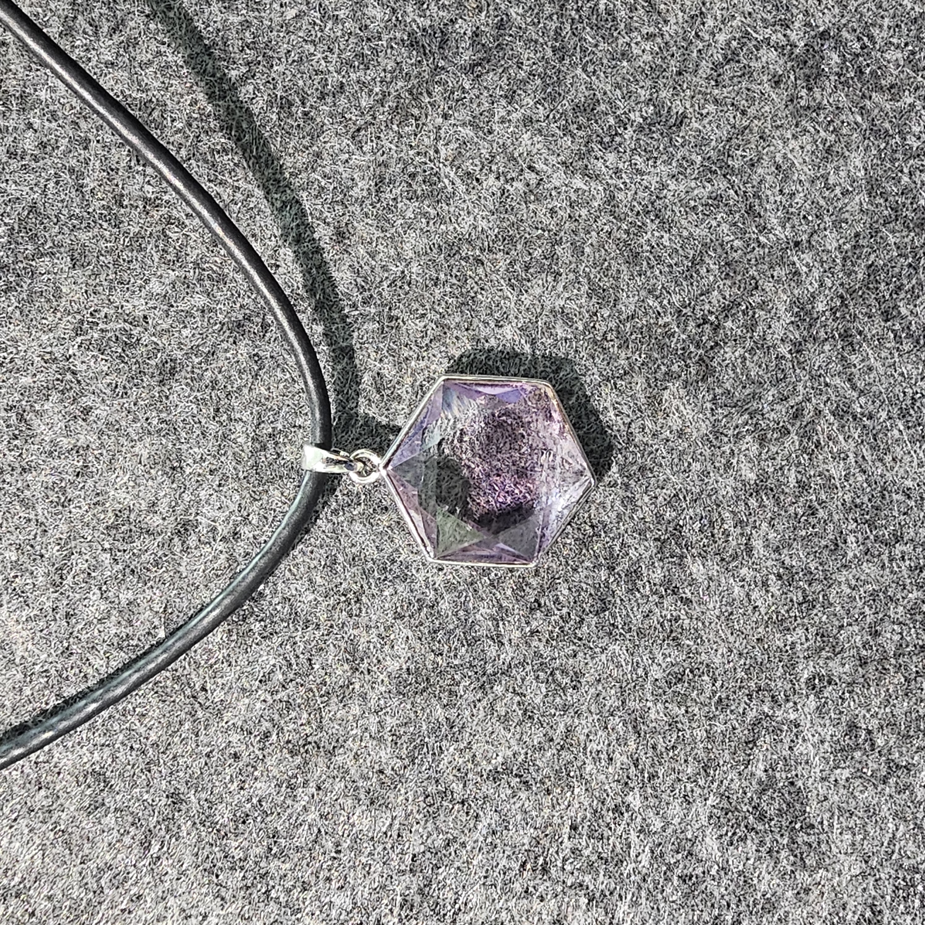 紫黃水晶六芒星925銀大衛星