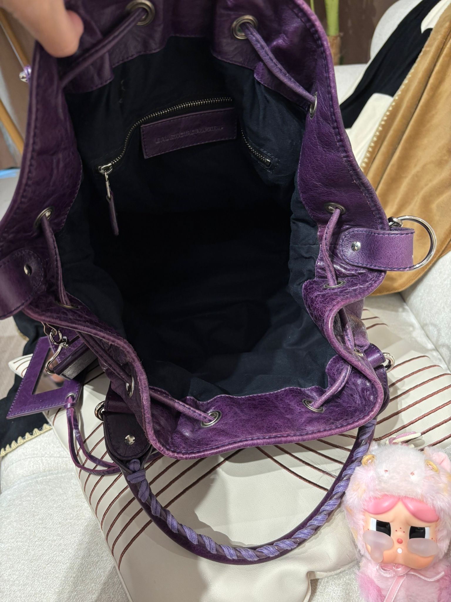 Balenciaga 2Way bag Calfskin purple 100%Authentic, 90%New ✅Dust bag