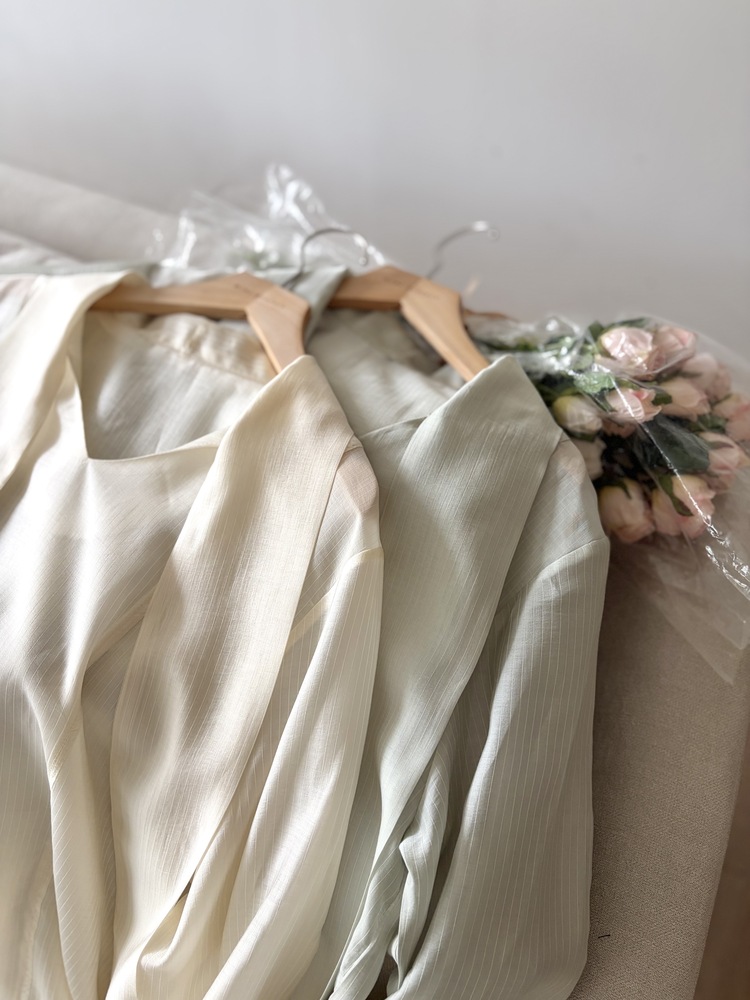 Aurelie Scarf-Tie Blouse (Mint)