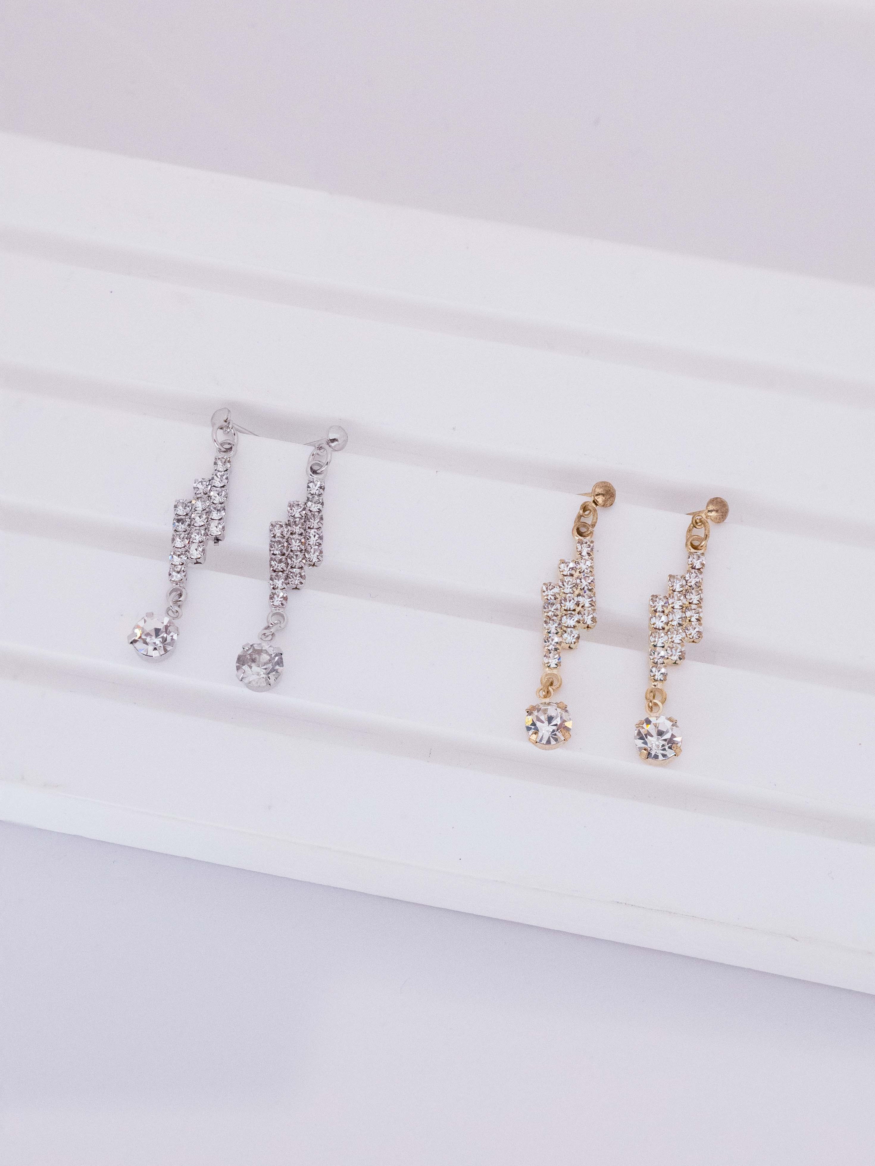 Crystal Tassel Drop Stud Earrings