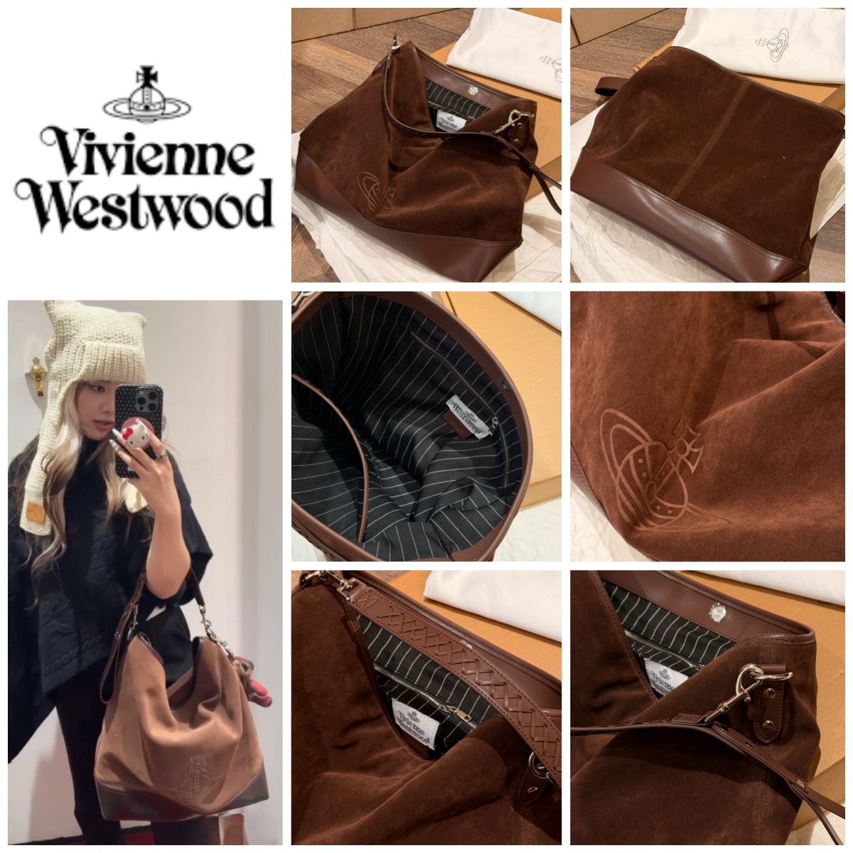 Vivienne Westwood 大容量麂皮 Hobo Bag