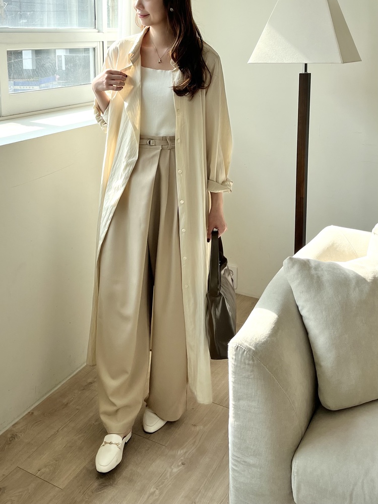 Asymmetric Wrap-Line Slacks (Beige)