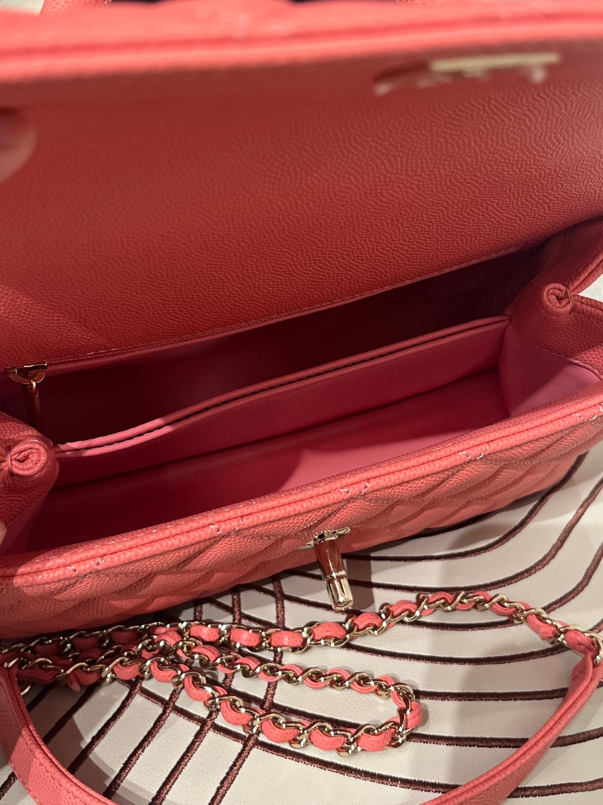 全新Chanel coco handle small 荔枝牛皮晶片 100%Authentic ,全新貨品 ✅收據副本✅晶片✅塵袋✅Box