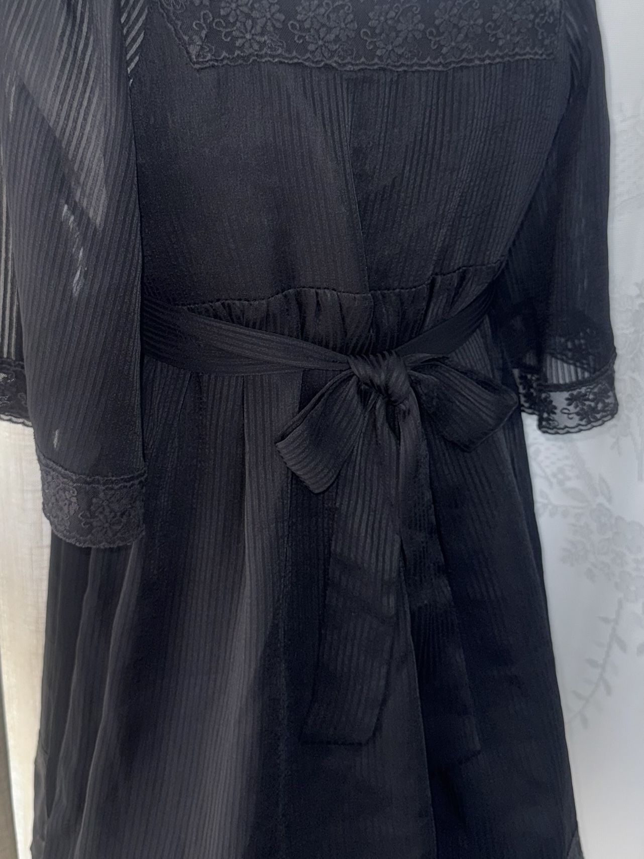 Black Embroidered Square Neck Tunic