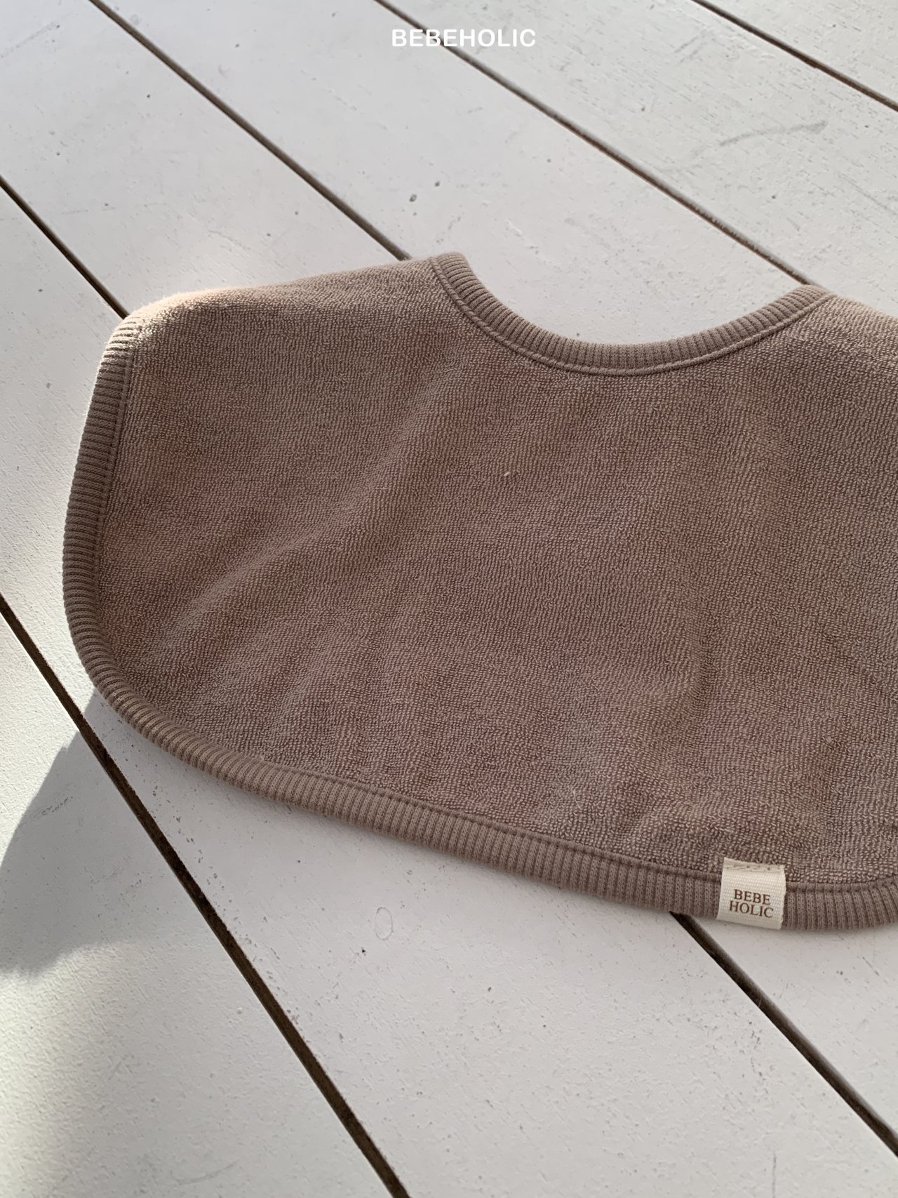 🌸預訂 韓國直送🌸🇰🇷BEBEHOLIC五色標籤條紋純色雙面毛圈口水圍兜