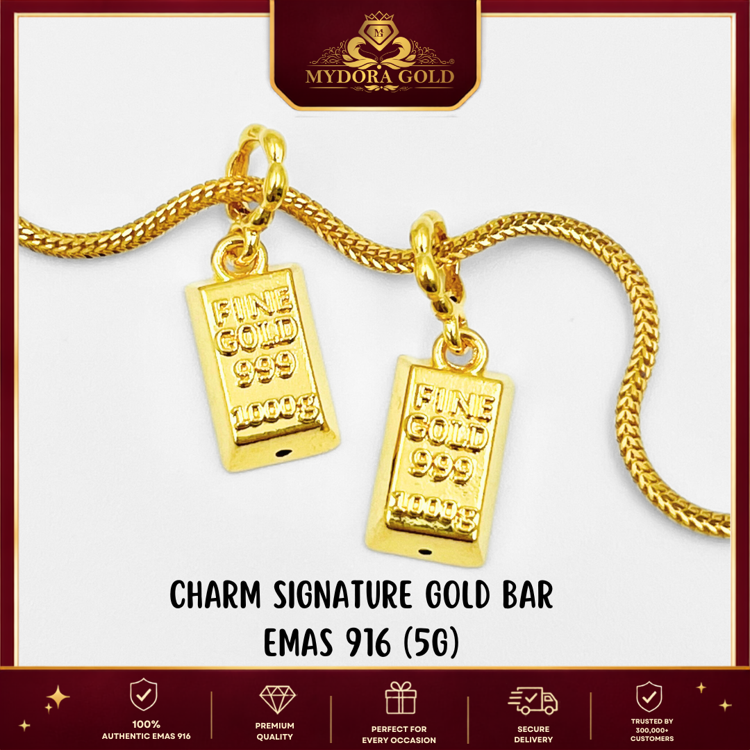 MYDORA Charm Signature Gold Bar (5G) l EMAS 916/22K