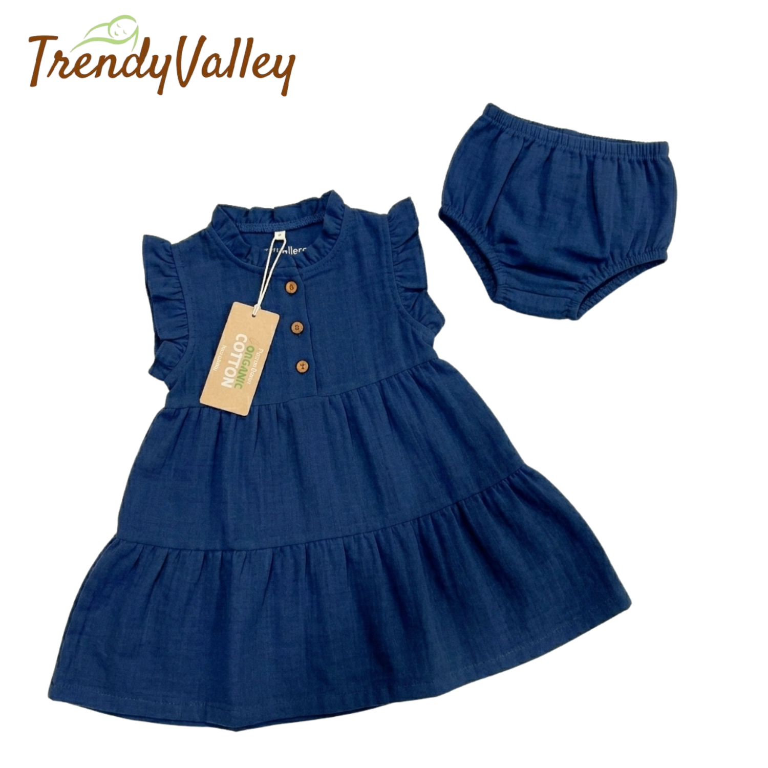 Trendyvalley Gauze Organic Cotton Baby Girl Gauze Dress