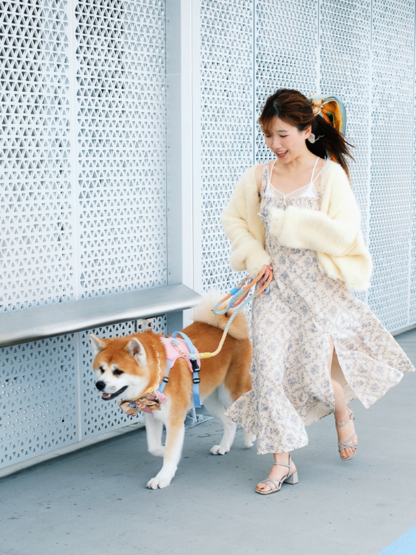 復古花紋連身裙