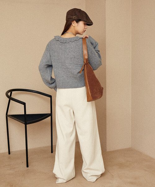 荷葉邊針織短外套