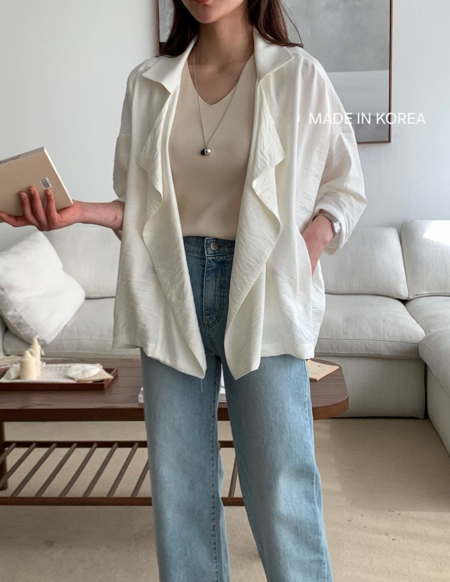 G6183 韓國🇰🇷薄料開胸外套