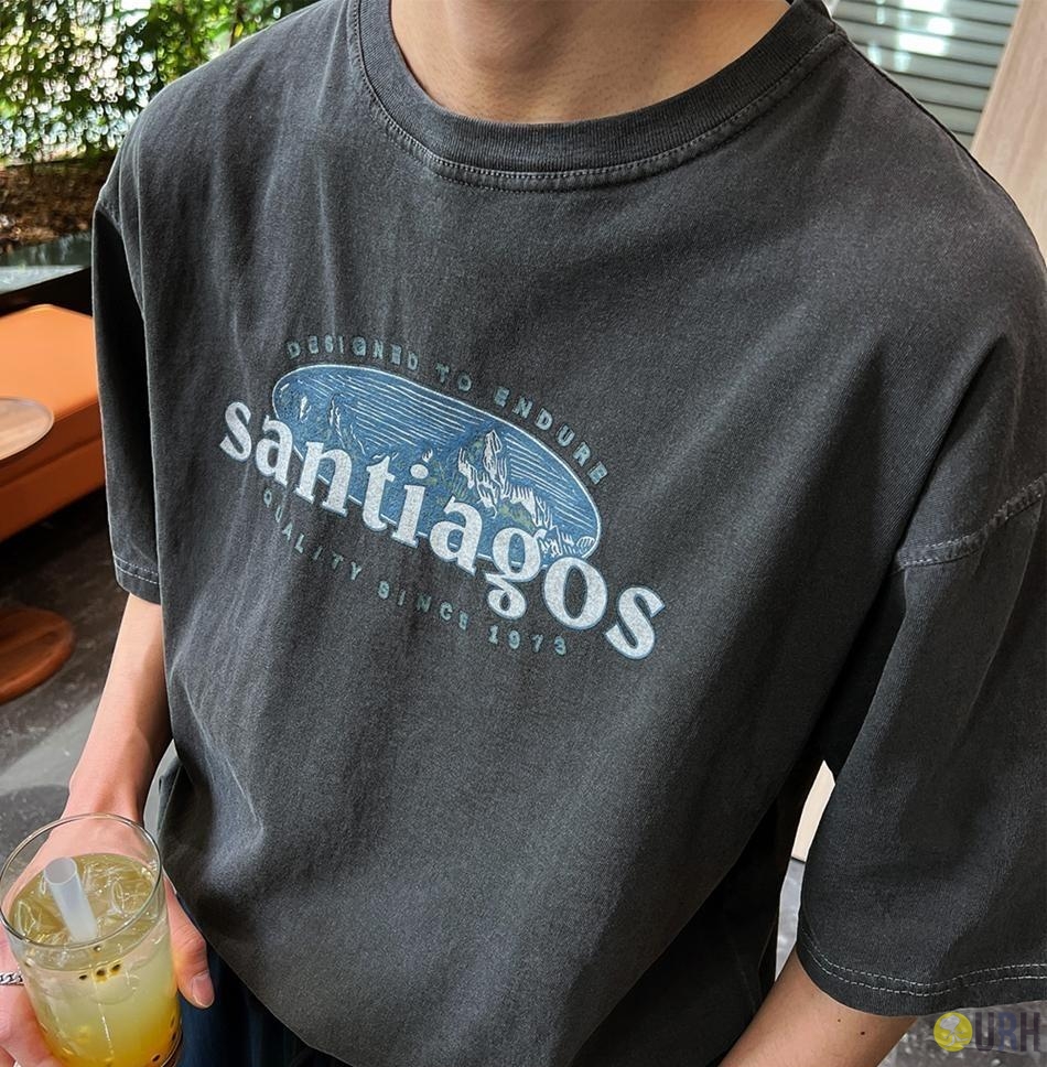 【100%保證韓國直送】Santiago 復古顏料染山地圖案寬鬆短袖 Tee 👕 [3 color] RG115969