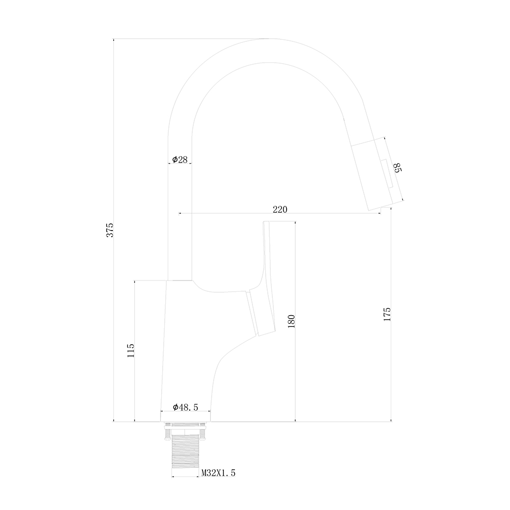 Neomi BOS20097C 廚房抽拉水龍頭 (光面)