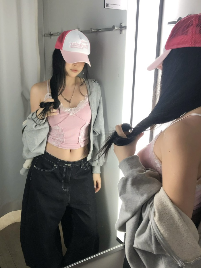 Lace-Trim Paneled Cami