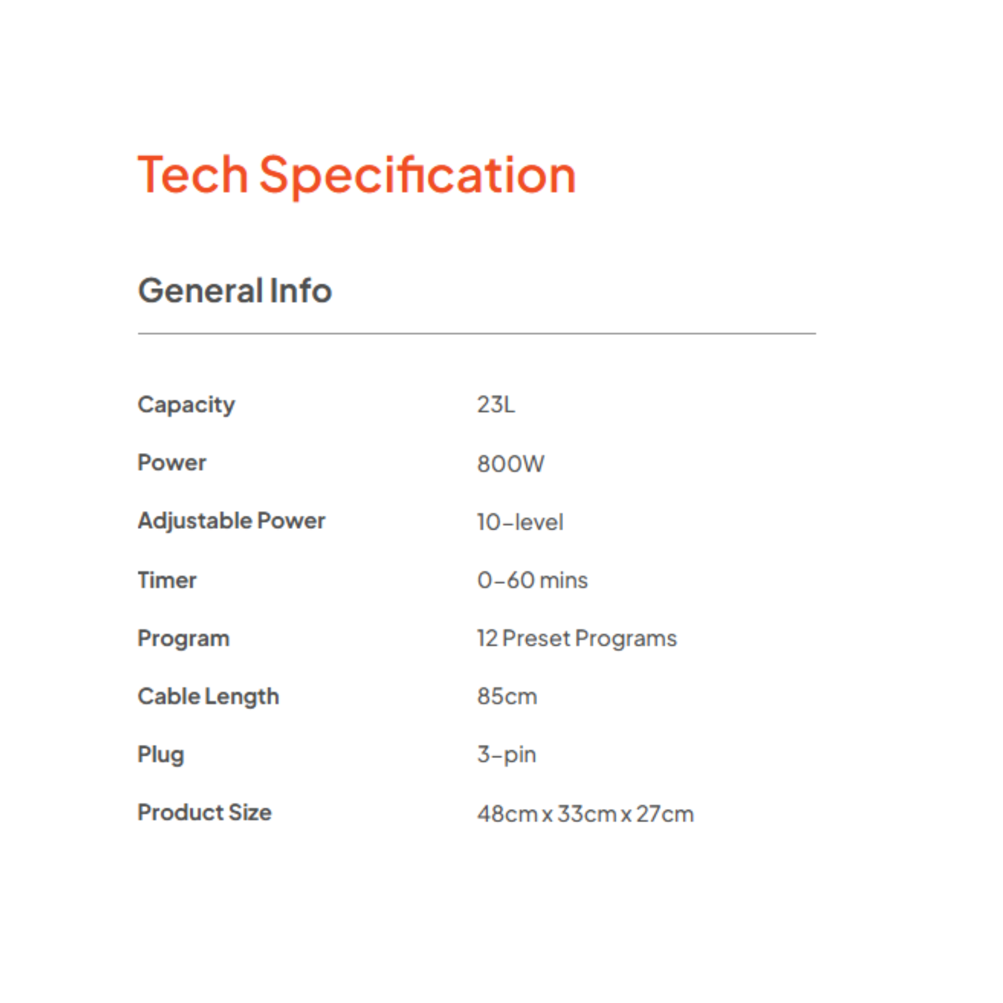 Russell Taylors 23L Digital Microwave Oven (M8)