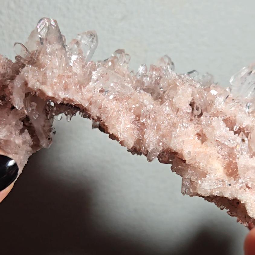 Extra pink pink Lemurian cluster with crystals on both sides - LQ194