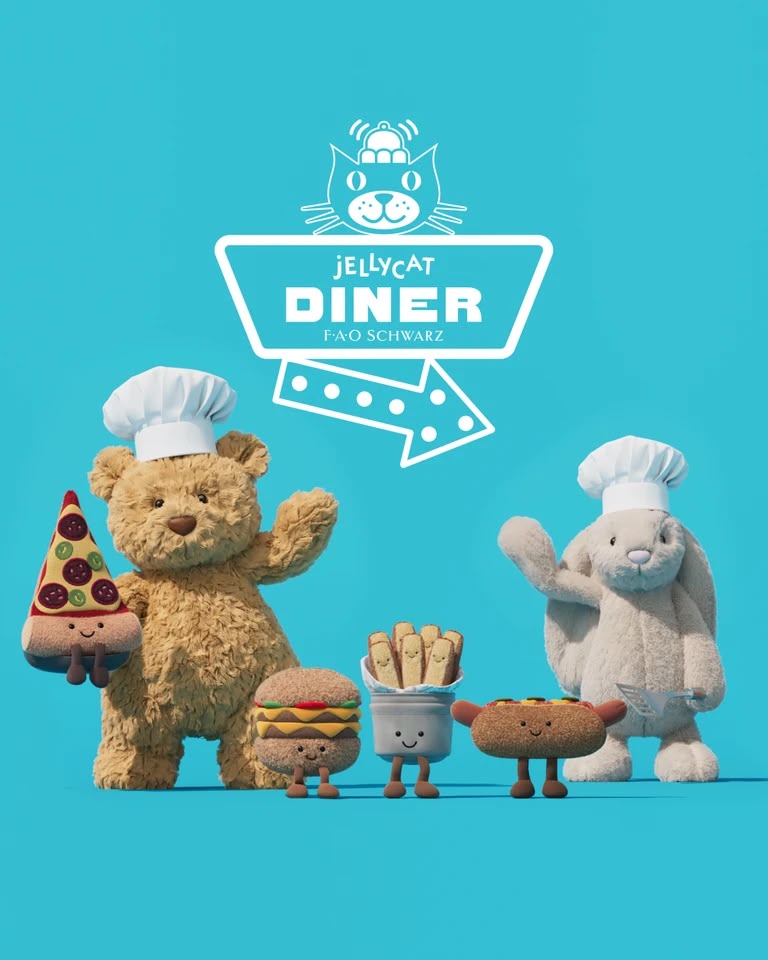 Jellycat NYC Dinner 紐約限定 美式漢堡 Pizza 熱狗 薯條 套裝連貼紙 Pin