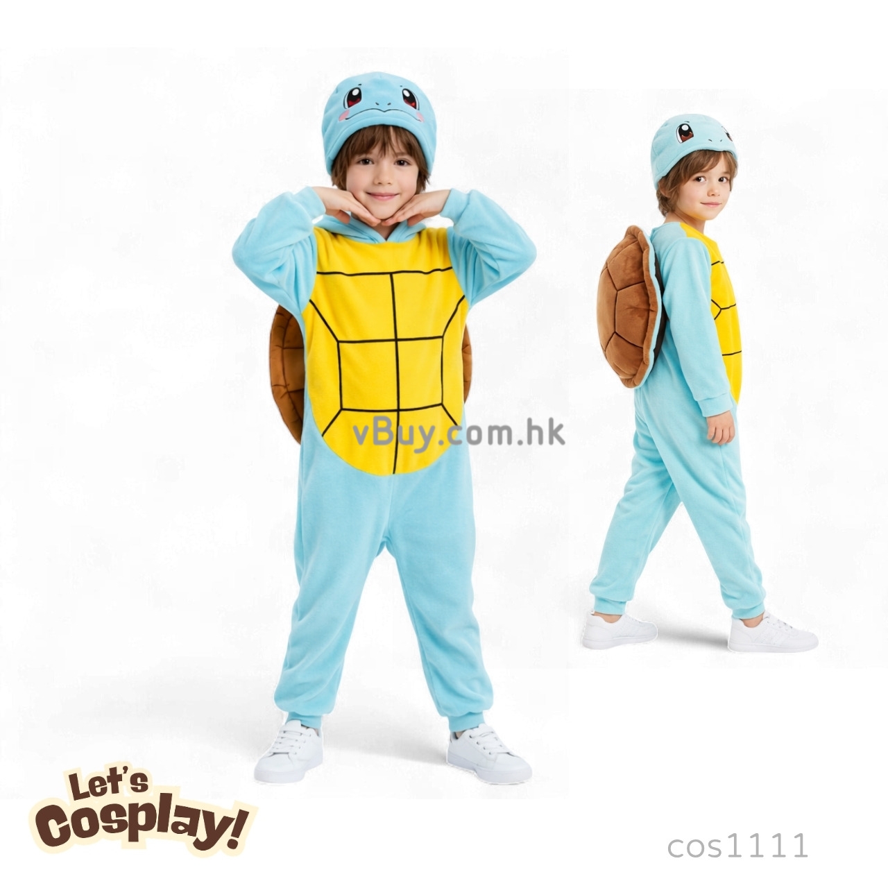 Lets Cosplay Pokemon車厘龜Cosplay服裝 Squirtle Costume 龜兔賽跑造型服裝 動物扮演服裝 童話故事服裝 Animal Costume（cos1111）