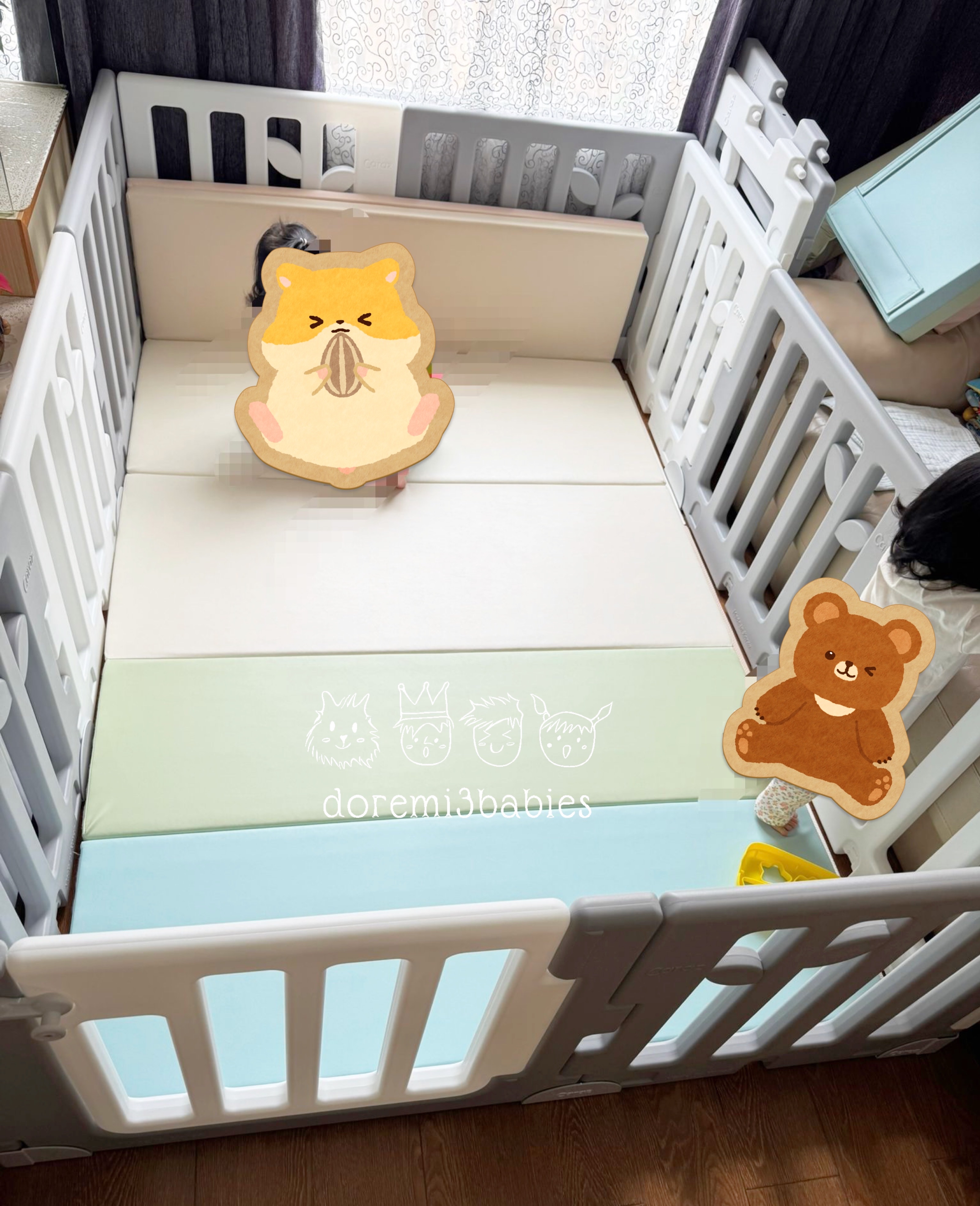 Caraz Multi Bumper 寶寶屋 - 用6摺地墊加配圍欄【送直型卡扣8個】 (預訂5-7日)