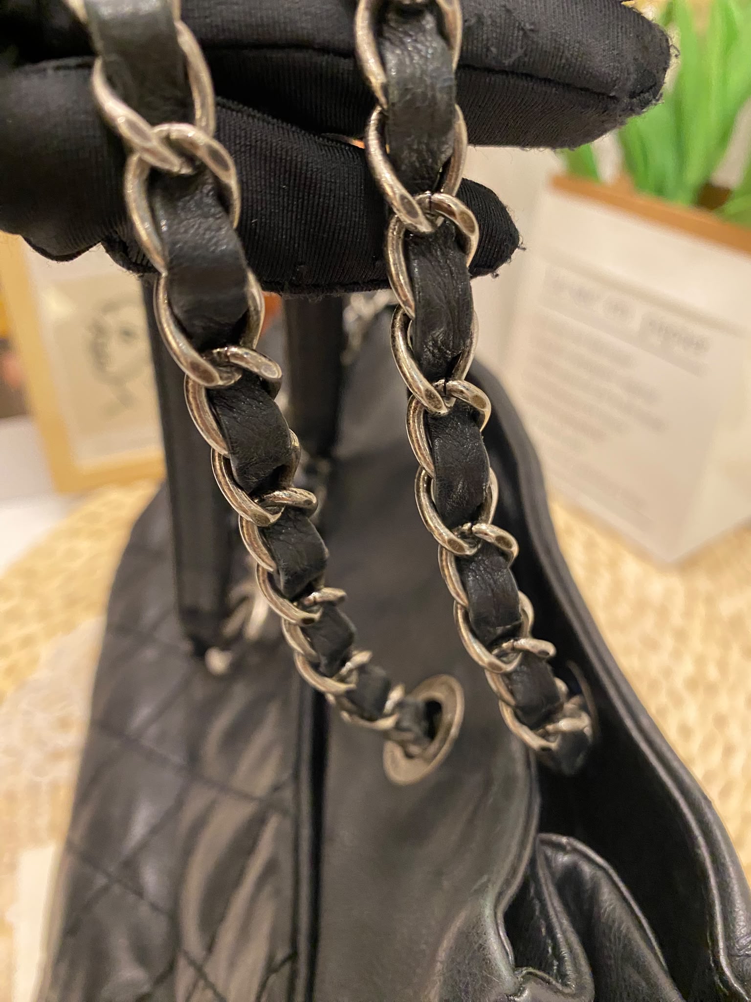 Chanel Quilted Crumpled Calfskin Tote Bag