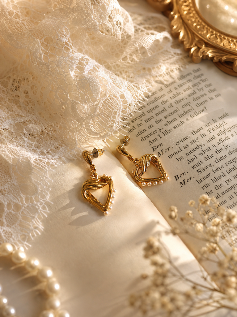 邱比特的永恆誓言 ∙ 西洋古董宮廷重工愛心耳環系列 Cupid’s Eternal Vow ∙ Vintage Heart-Shaped Statement Earring Collection