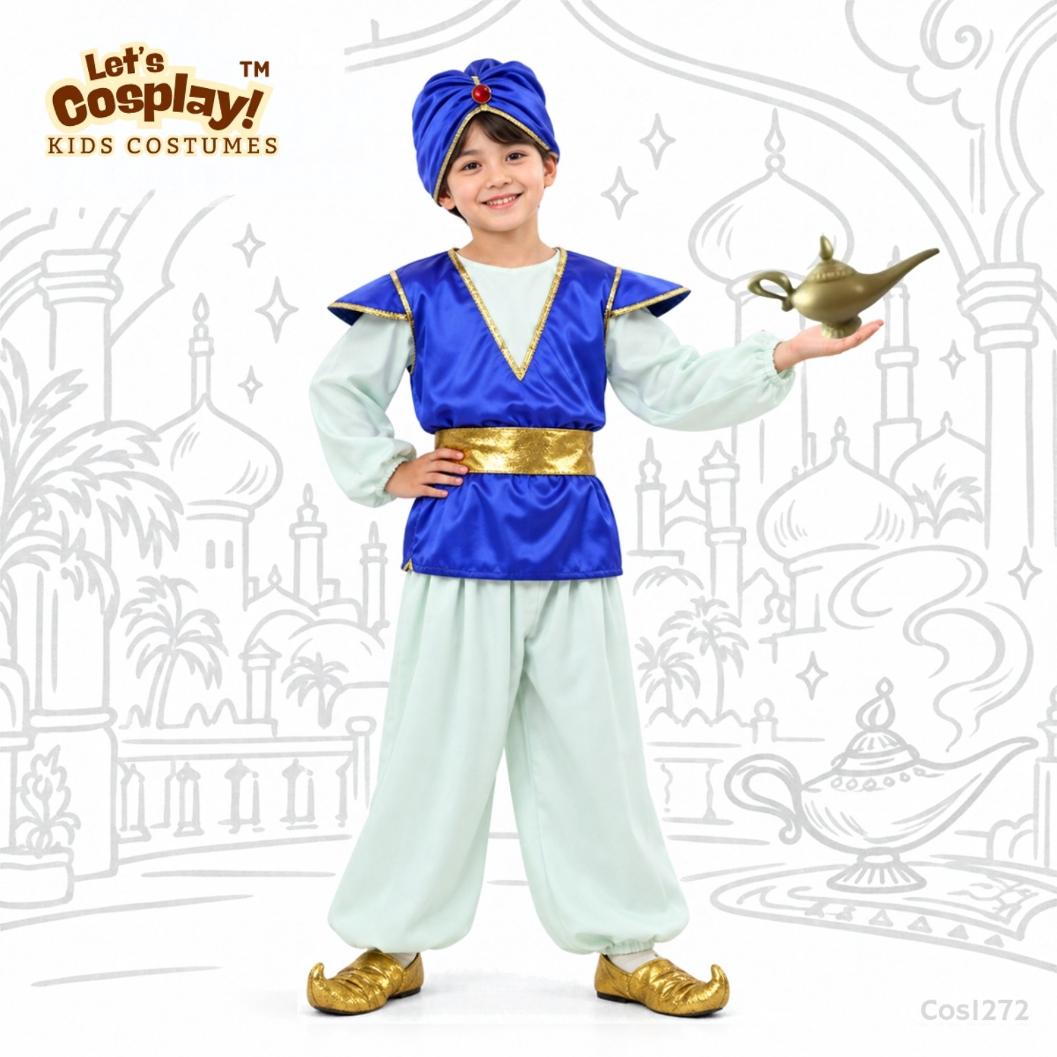 兒童阿拉丁故事王子服裝 Aladdin Costume 印度民族文化日角色扮演 Lets Cosplay COS1272