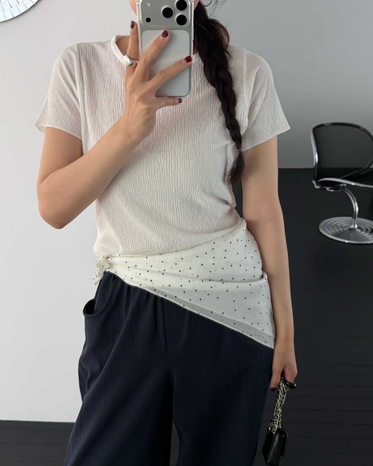 221405 皺布短Tee