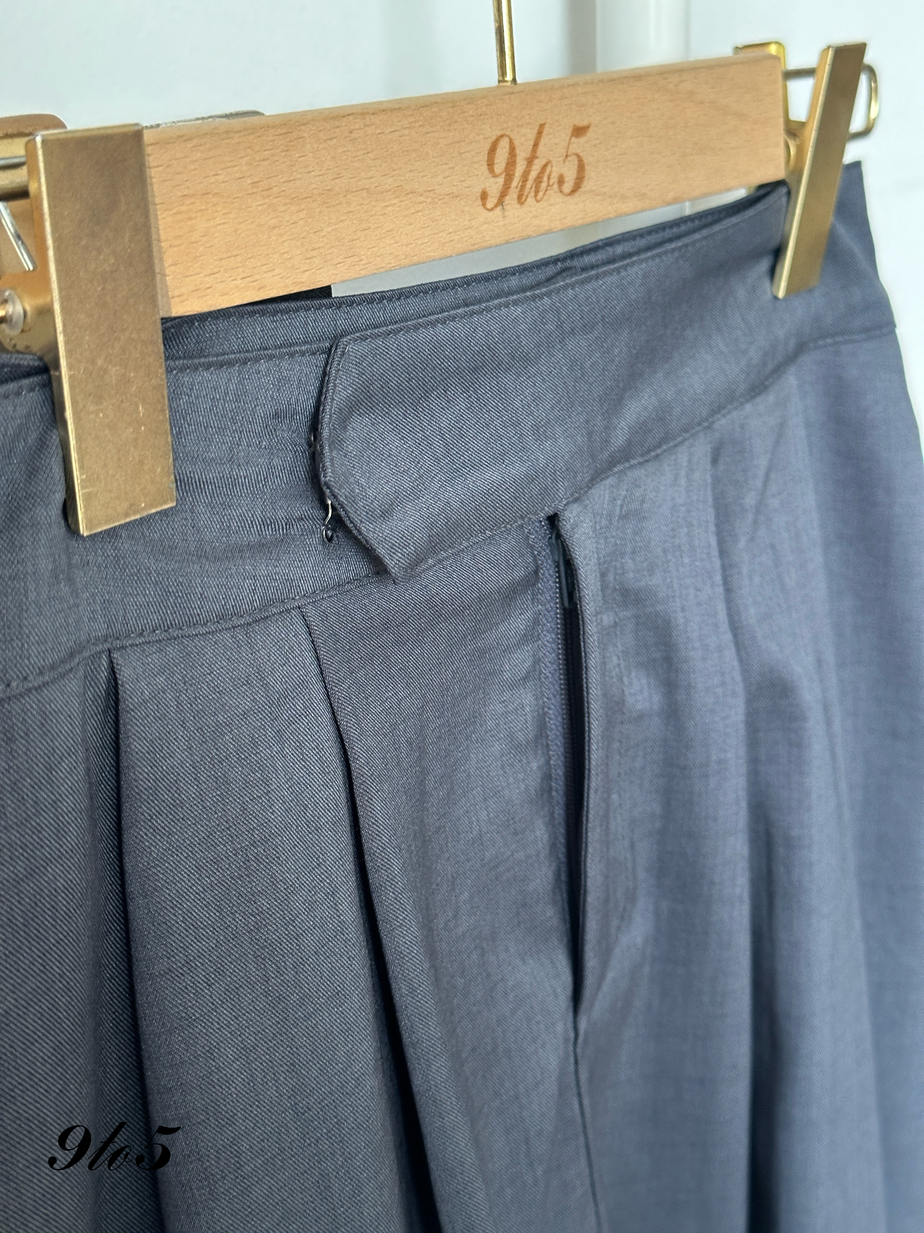 S1795 A Line Long Skirt - Black & Grey