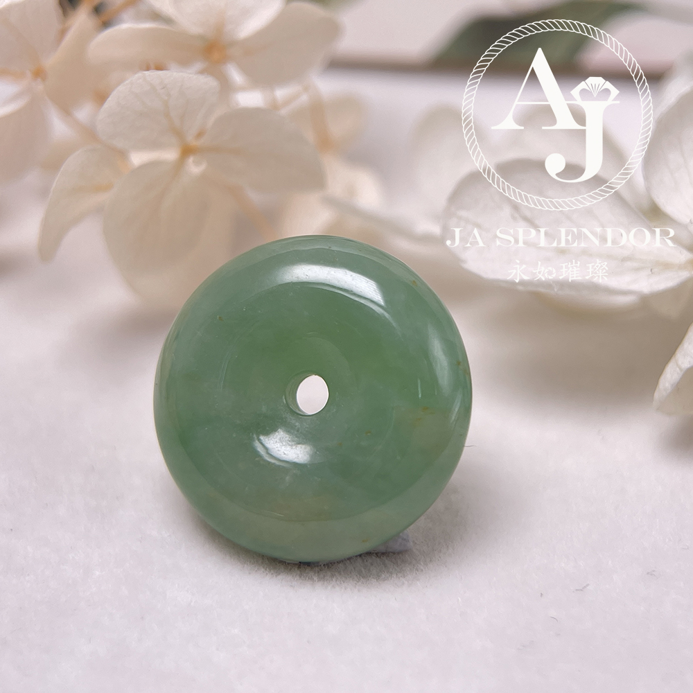 JN-182 天然翡翠A玉 冰潤甜綠平安扣